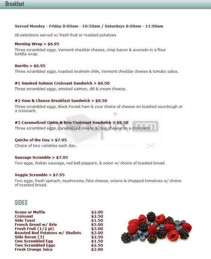Fresco Cafe - Santa Barbara, CA menu_pic