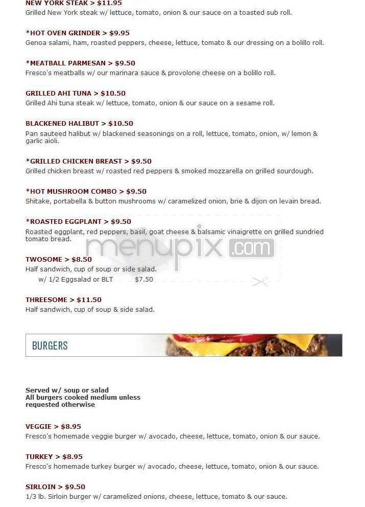 Fresco Cafe - Santa Barbara, CA menu_pic