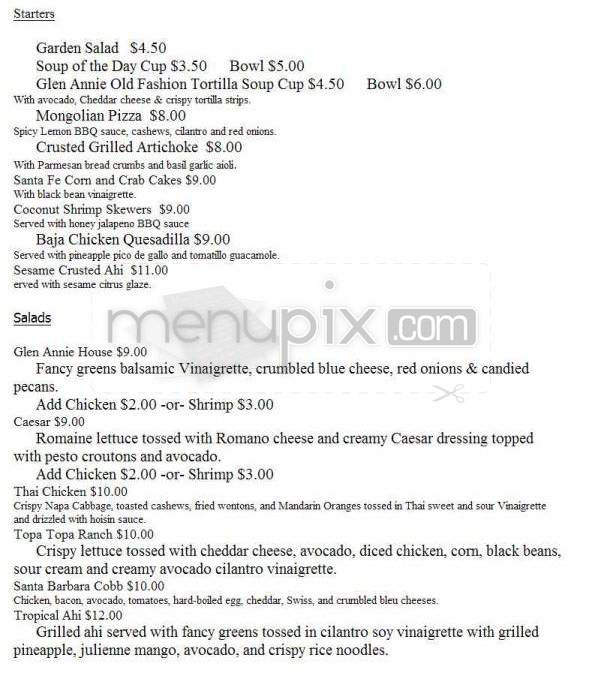 Frog Bar & Grill (Glen Annie Golf Club) - Goleta, CA menu_pic