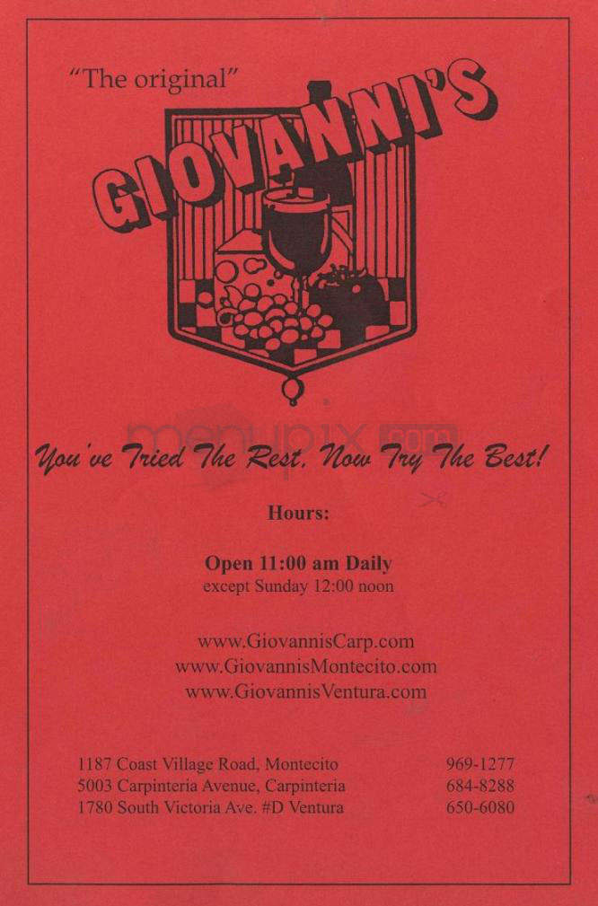Giovanni's Pizza - Briarcliff Manor, NY menu_pic