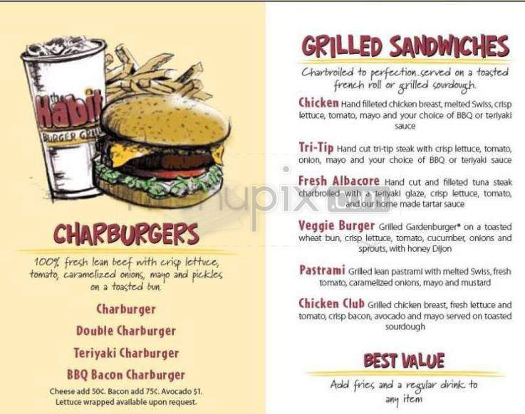 The Habit Burger Grill - Santa Barbara, CA menu_pic