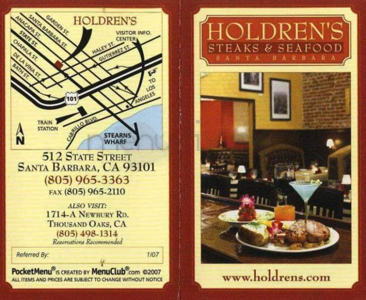 Holdren's - Santa Barbara, CA menu_pic