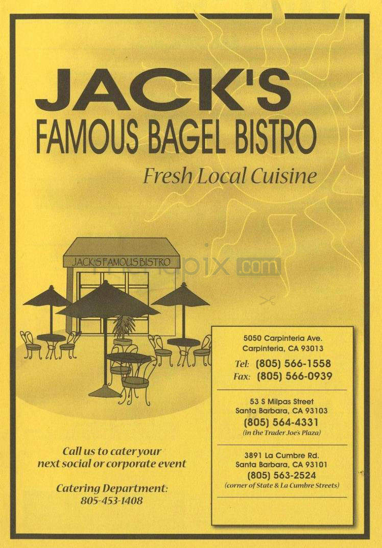 Jack's Famous Bagels - Santa Barbara, CA menu_pic