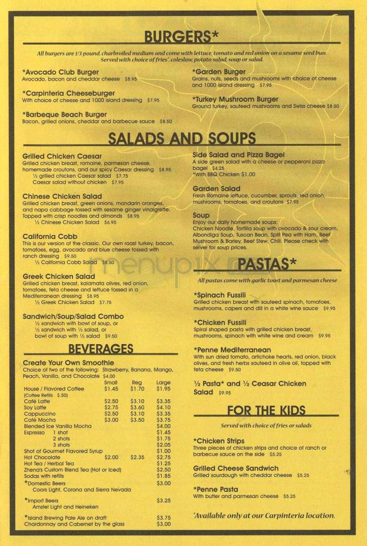 Menu of Jack's Famous Bagels in Carpinteria, CA 93013