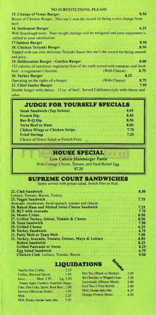 Judge For Yourself Cafe - Santa Barbara, CA menu_pic