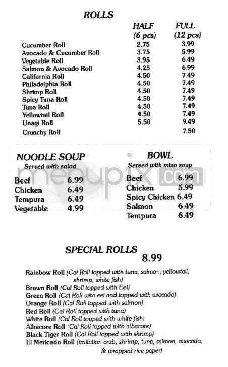 Kampai Sushi - Santa Barbara, CA menu_pic