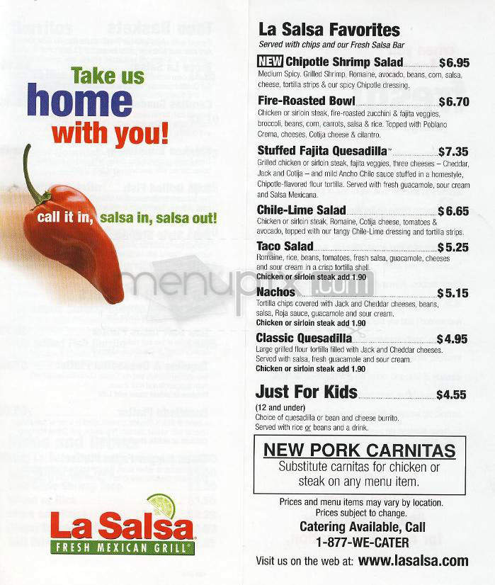 La Salsa - Santa Barbara, CA menu_pic