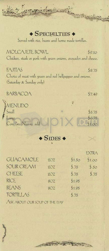 La Tolteca Restaurant - Santa Barbara, CA menu_pic