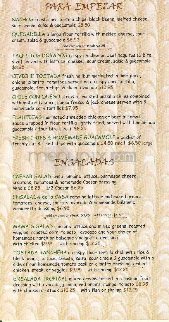 Los Arroyos - Santa Barbara, CA menu_pic