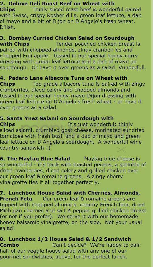 Lunch Box - Santa Barbara, CA menu_pic