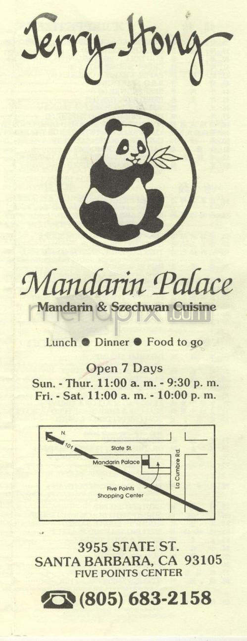 Mandarin Palace - Santa Barbara, CA menu_pic