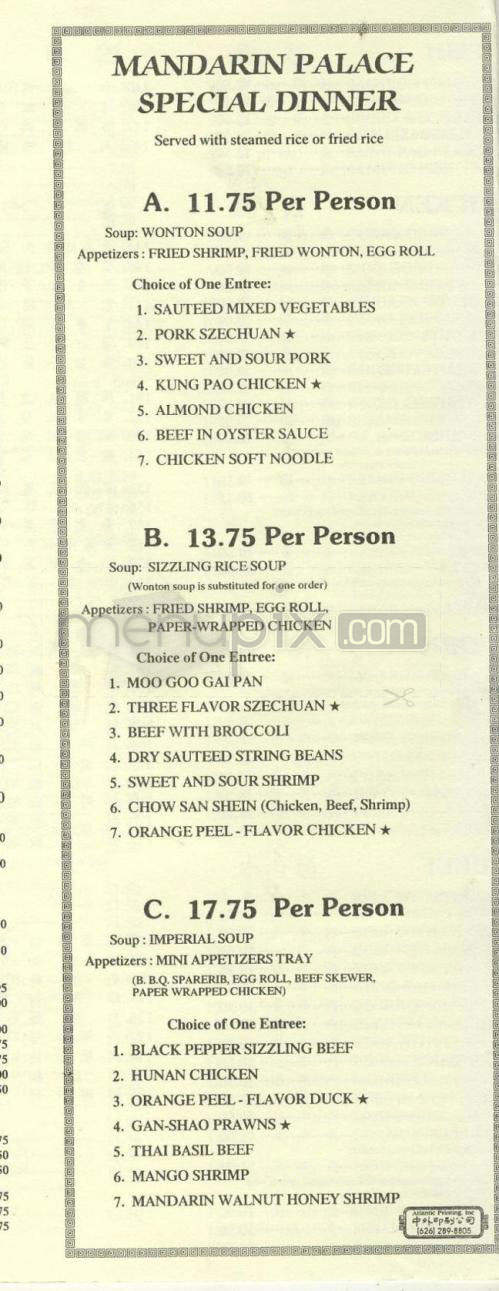 Mandarin Palace - Santa Barbara, CA menu_pic