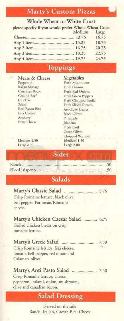 Marty's Pizza Delivery - Santa Barbara, CA menu_pic