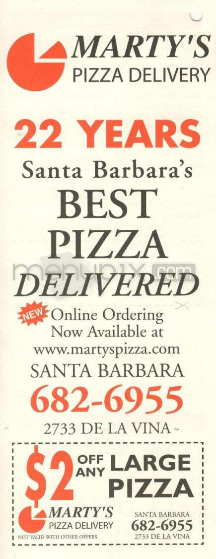 Marty's Pizza Delivery - Santa Barbara, CA menu_pic