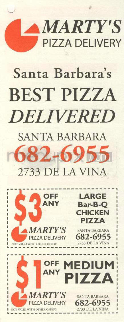 Marty's Pizza Delivery - Santa Barbara, CA menu_pic