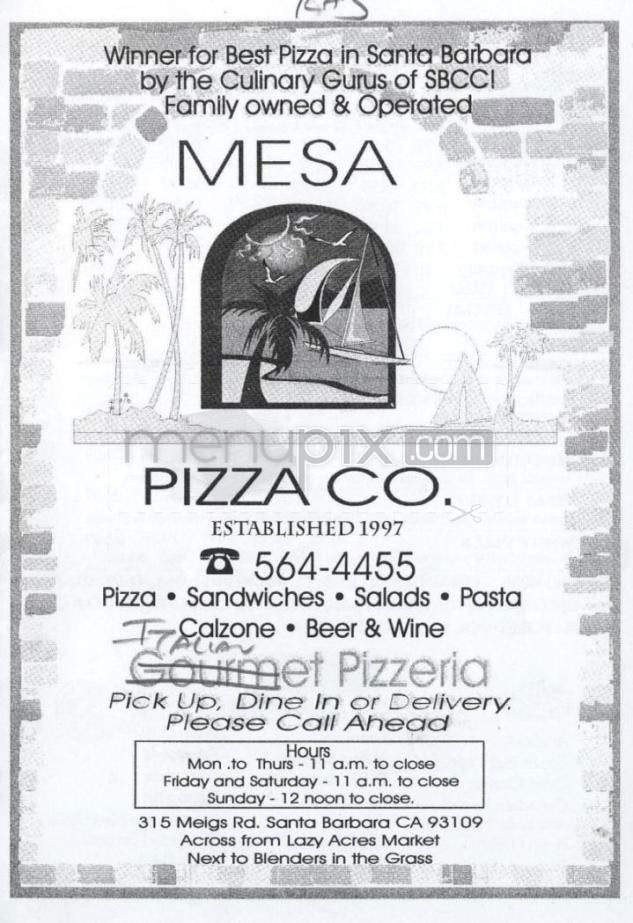 /630228/Mesa-Pizza-Co-Santa-Barbara-CA - Santa Barbara, CA