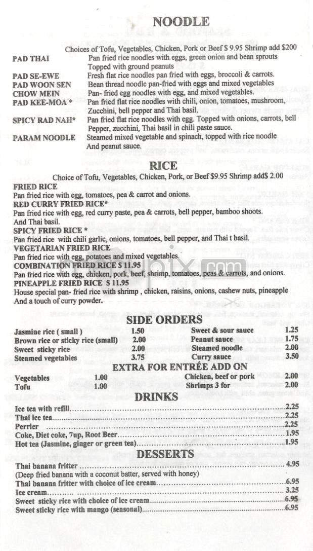 Meun Fan Thai Cafe - Santa Barbara, CA menu_pic