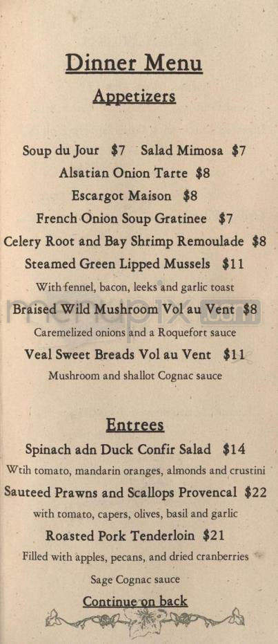 Mimosa - Santa Barbara, CA menu_pic