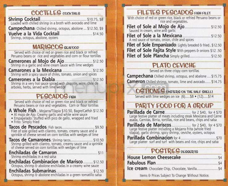 Palapa Restaurant - Santa Barbara, CA menu_pic