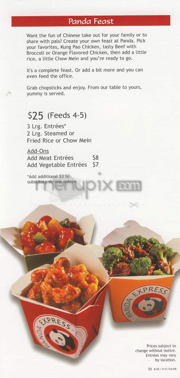 Panda Express - Goleta, CA menu_pic