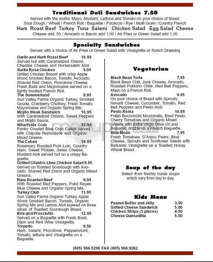 Pierre Lafond - Santa Barbara, CA menu_pic