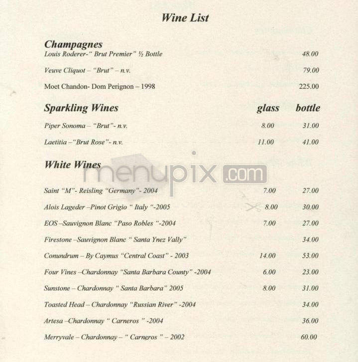 Piranha - Santa Barbara, CA menu_pic