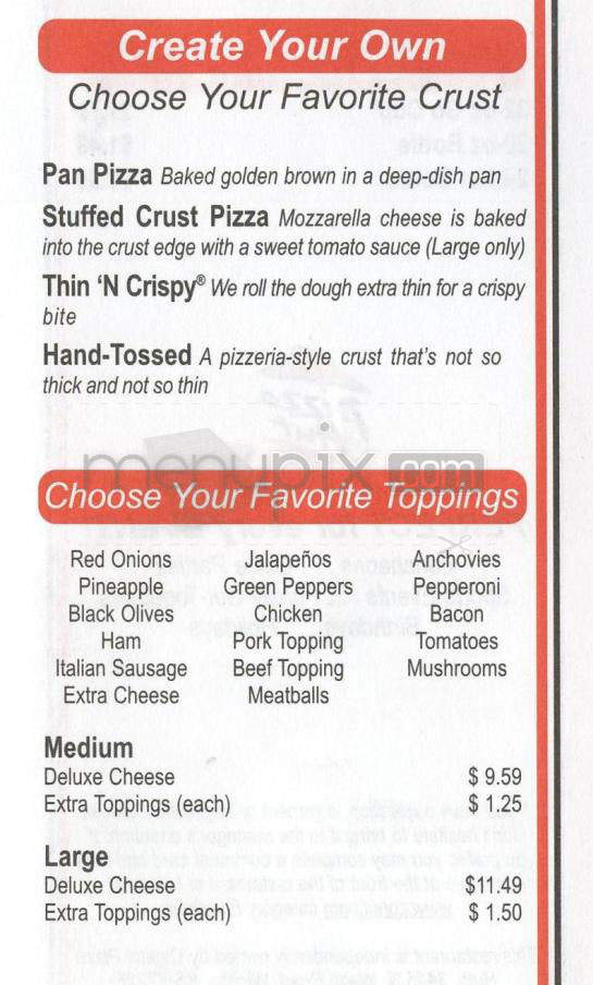 Pizza Hut - Santa Barbara, CA menu_pic
