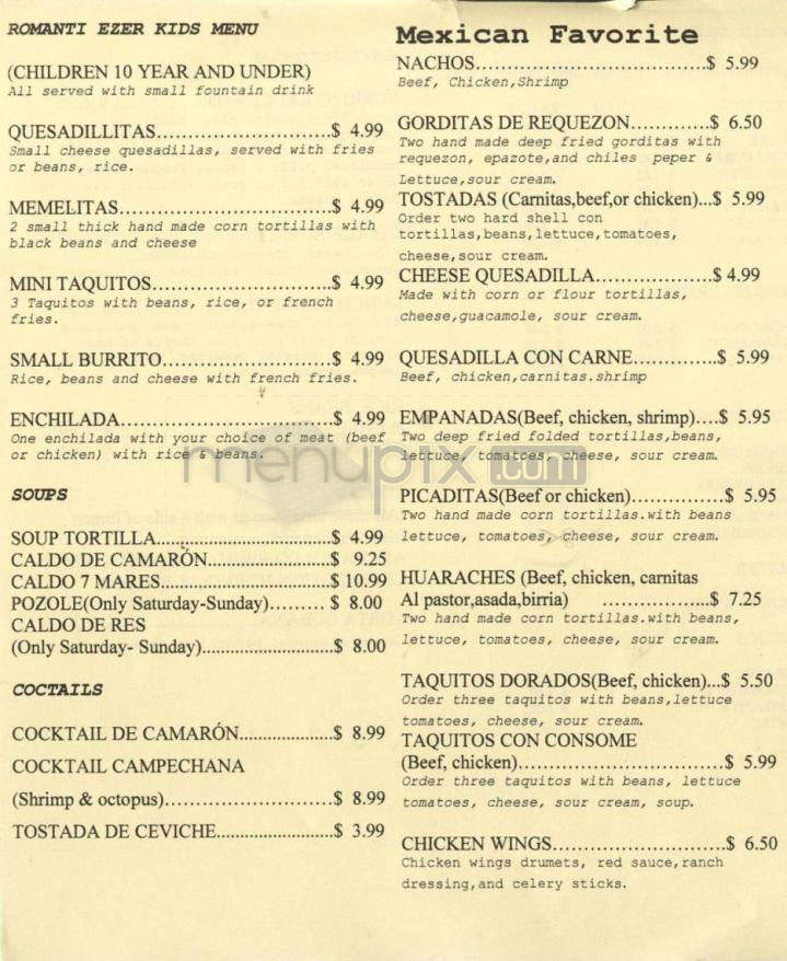 Romanti Ezer - Santa Barbara, CA menu_pic