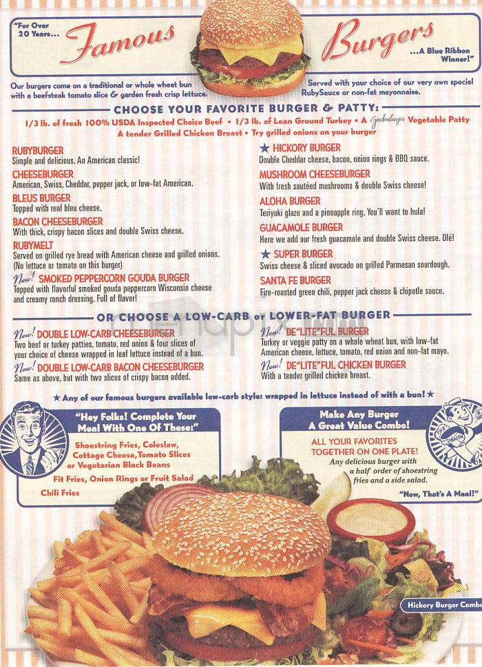Ruby's Diner - Santa Barbara, CA menu_pic