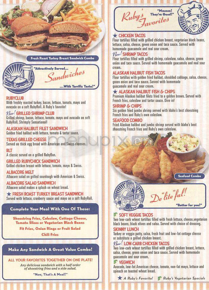 Ruby's Diner - Santa Barbara, CA menu_pic