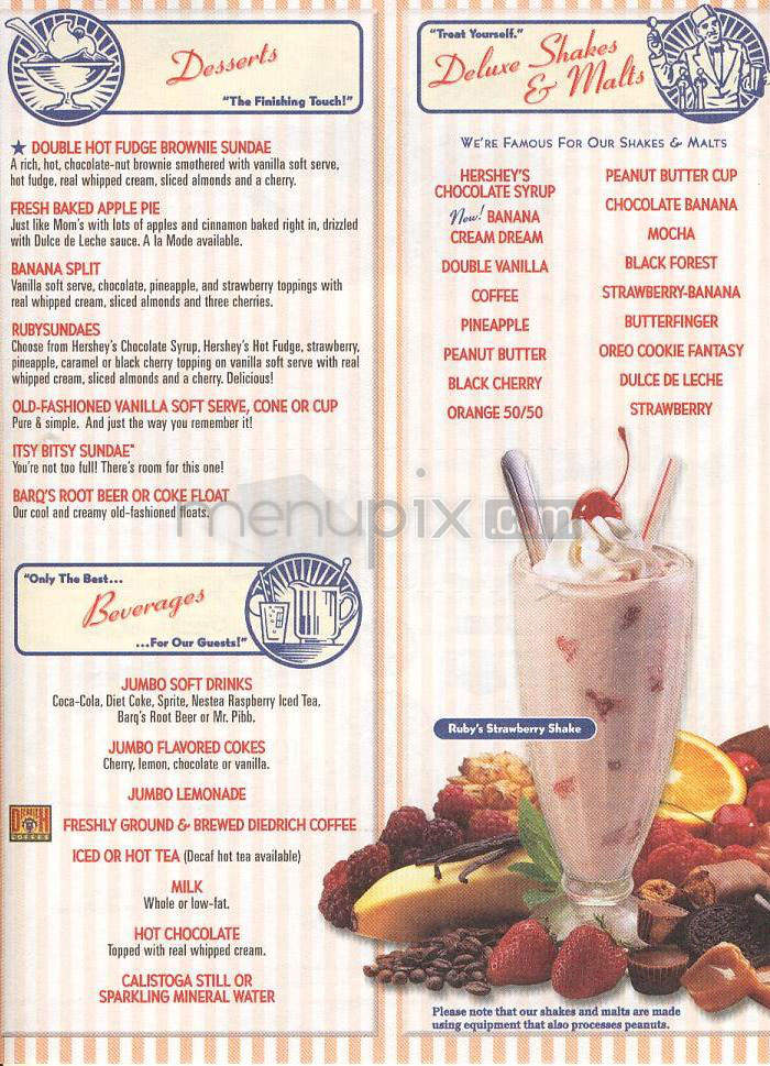 Ruby's Diner - Santa Barbara, CA menu_pic