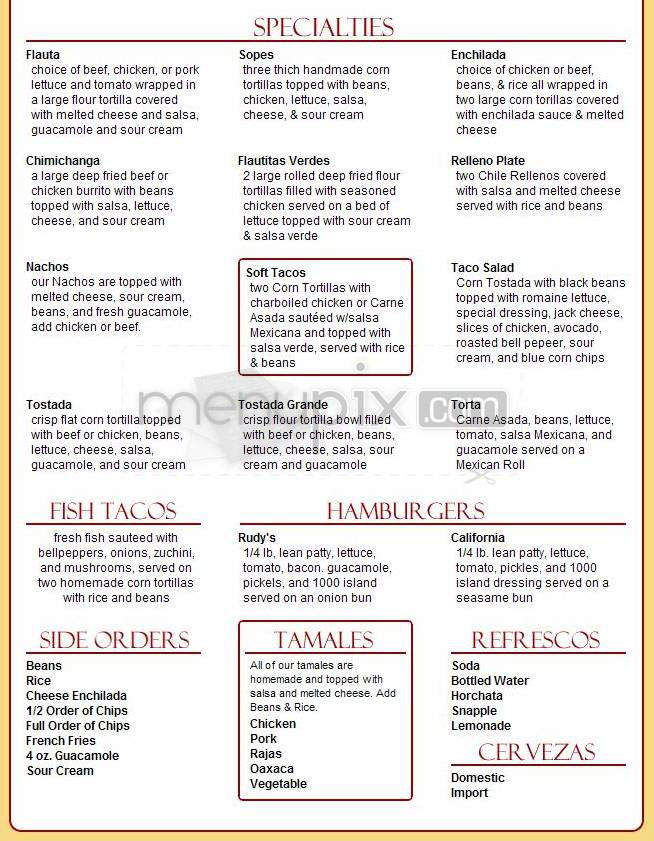 Rudy's Mexican Restaurant - Santa Barbara, CA menu_pic