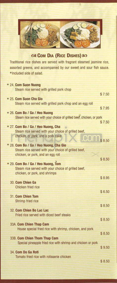 Saigon Noodle House - Goleta, CA menu_pic