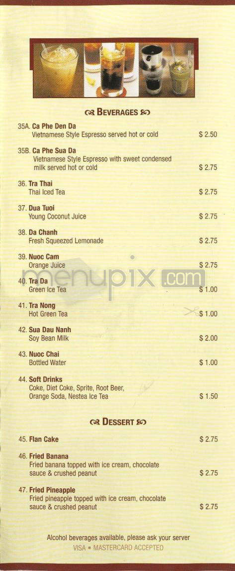 Saigon Noodle House - Goleta, CA menu_pic
