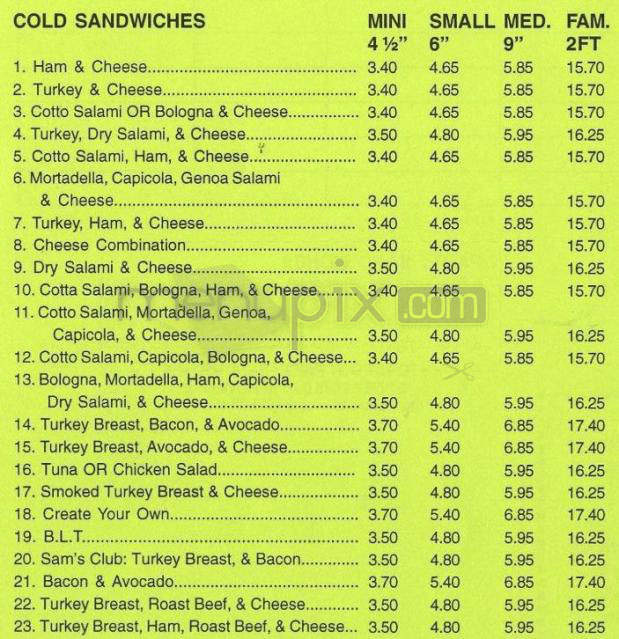 Sam's To Go - Goleta, CA menu_pic