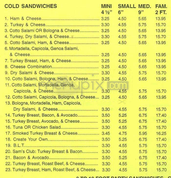 Sam's To Go - Goleta, CA menu_pic