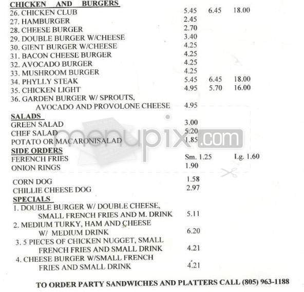 Sam's To Go - Santa Barbara, CA menu_pic
