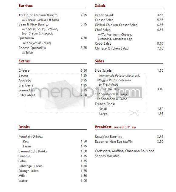 Shalhoob's Restaurant - Santa Barbara, CA menu_pic