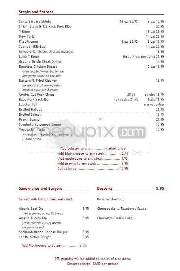 Shalhoob's Restaurant - Santa Barbara, CA menu_pic