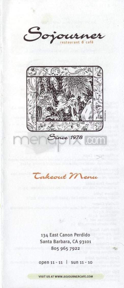Sojourner Cafe - Santa Barbara, CA menu_pic