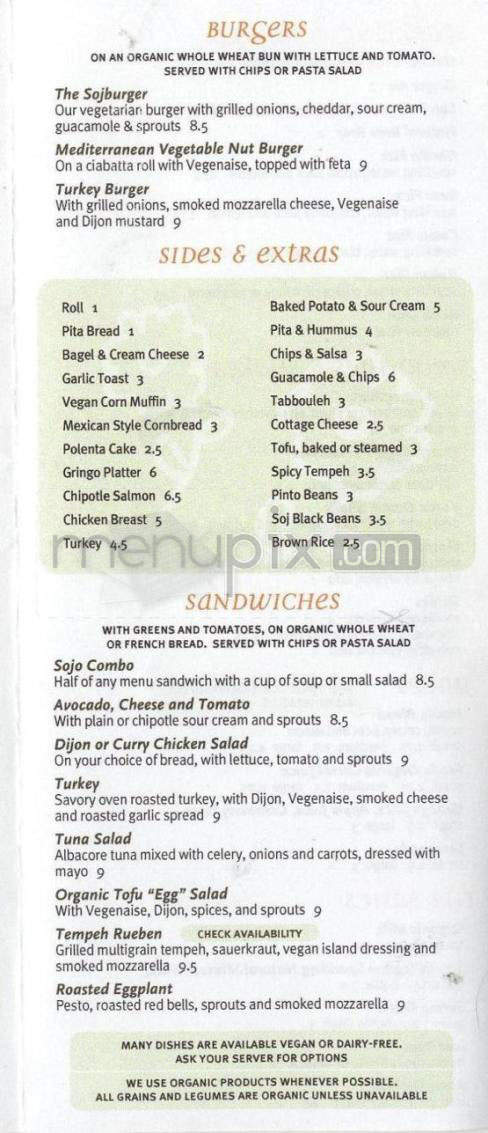 Sojourner Cafe - Santa Barbara, CA menu_pic