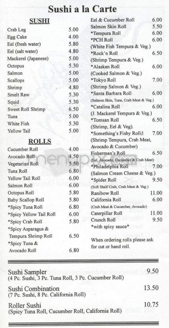 Something's Fishy - Santa Barbara, CA menu_pic