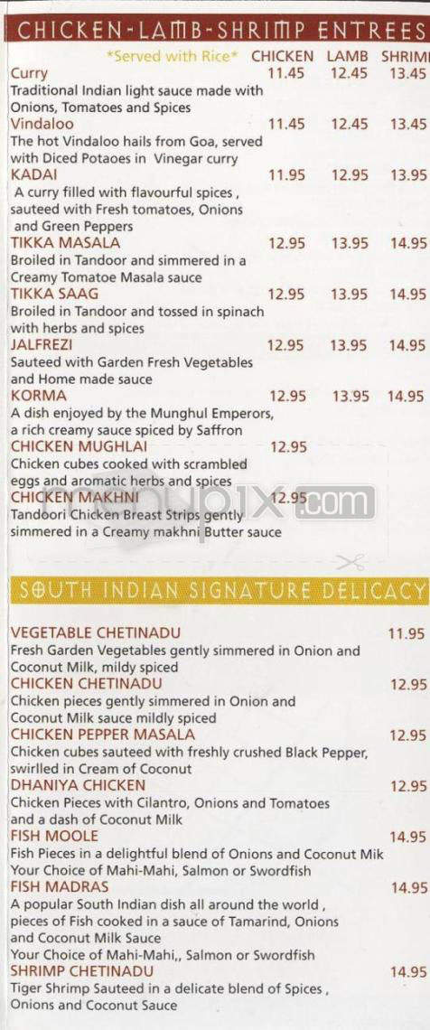 Spice Avenue - Santa Barbara, CA menu_pic