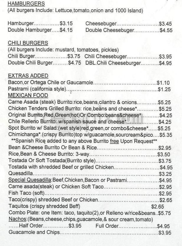 The Spot - Carpinteria, CA menu_pic