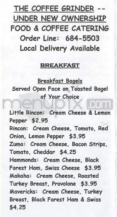 The Coffee Grinder - Carpinteria, CA menu_pic