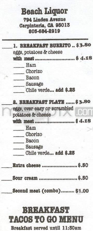 Tacos to Go - Carpinteria, CA menu_pic
