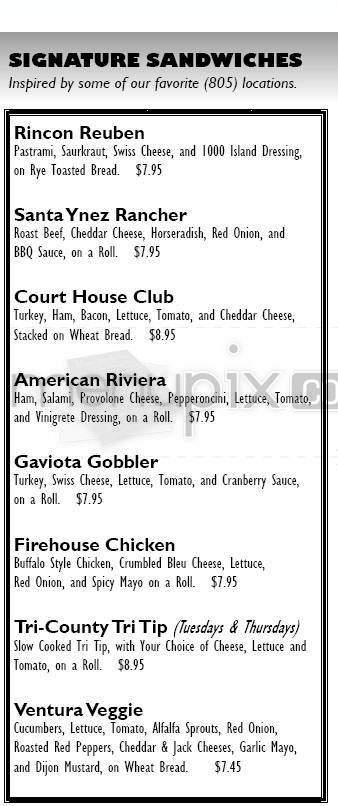 The (805) Deli - Santa Barbara, CA menu_pic