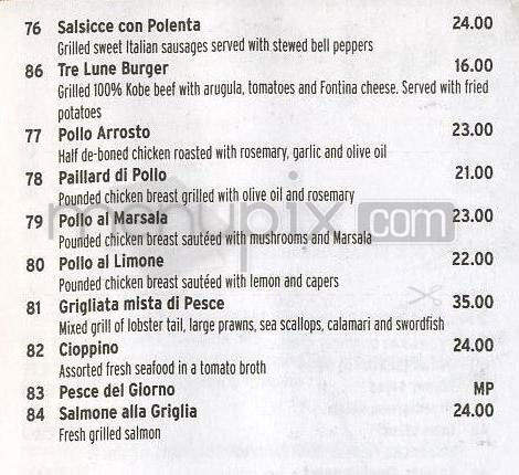 Tre Lune - Montecito, CA menu_pic