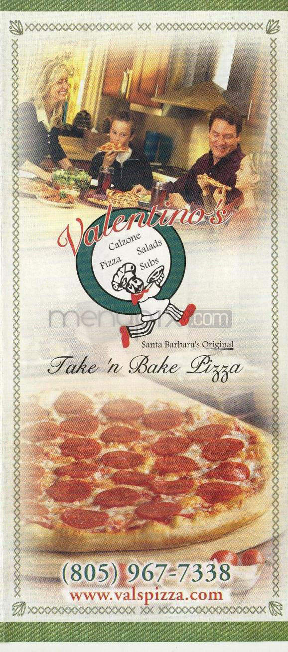 Valentino's Take N Bake Pizza - Santa Barbara, CA menu_pic