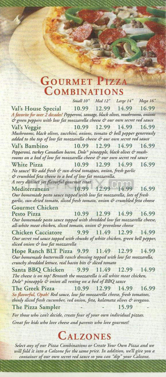 Valentino's Take N Bake Pizza - Santa Barbara, CA menu_pic